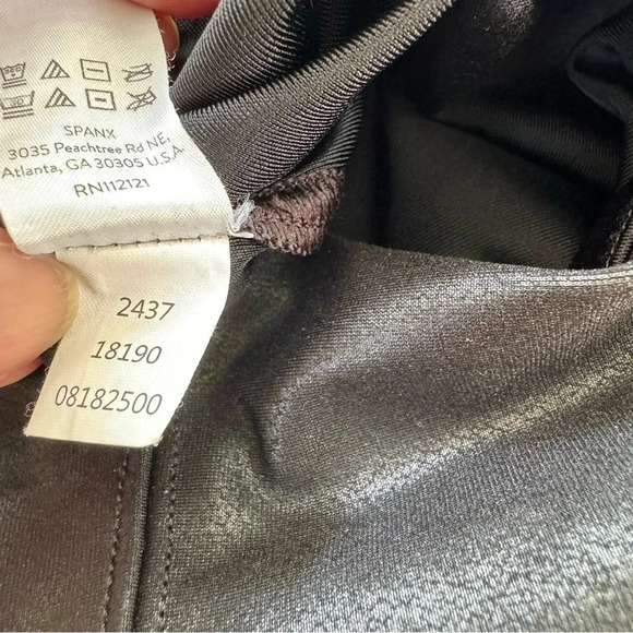 SPANX Faux Leather High Waisted Leggings Black Size S - Picture 10 of 12